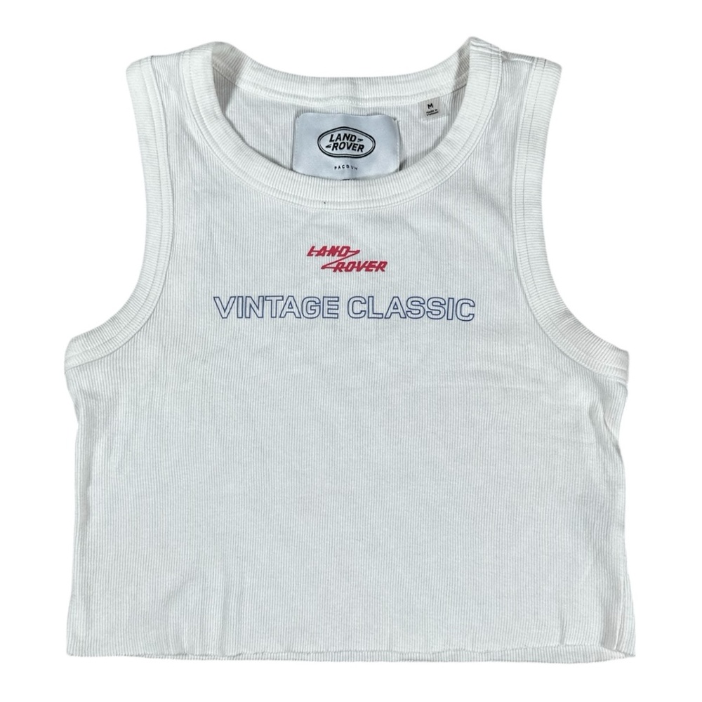 Land Rover Ribbed Cropped Tank White Size Medium